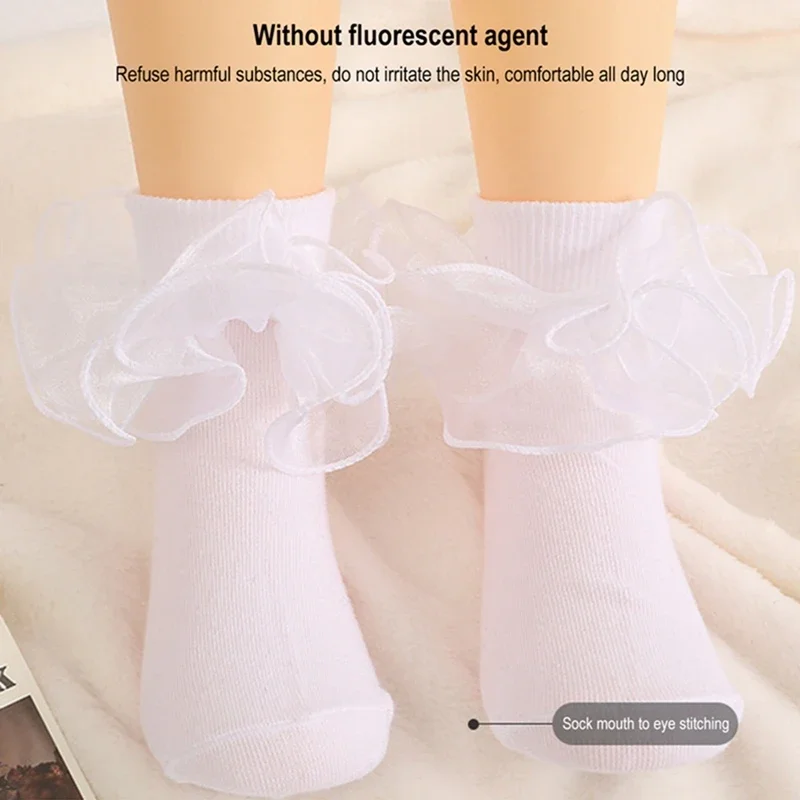 Baby Girls Kids Socks Lace Ruffle Princess Mesh Children Ankle Short Breathable Cotton Adults Socks