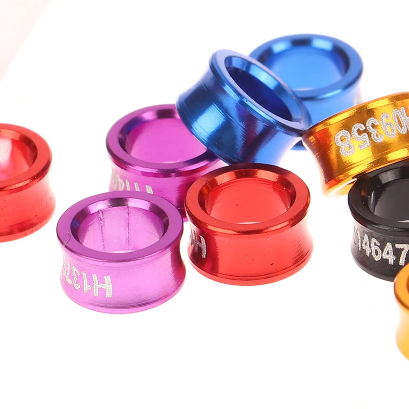 10Pcs Mixed Color 4-8mm Aluminum Parrot Leg Rings Pigeon Foot Rings Bird Parrot Feeding Identification Outdoor Training Tools