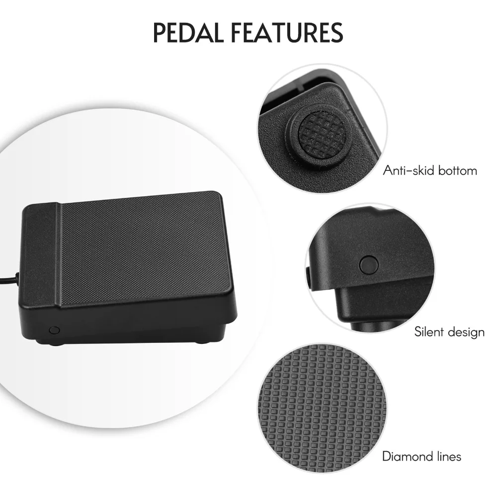 ​Silent Sustain Pedal​ ​3.5mm/6.35mm Interface​ ​Universal Single Pedal​ ​Piano Foot Pedal​ Hand Rolled Piano ​Compact