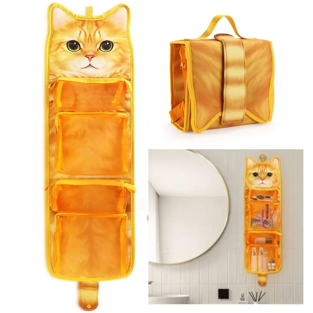 

New Travel Toiletry Bag Large Capacity Portable Cat Cosmetic Bag Waterproof Hanging Large Toilet Cosmetic Bag