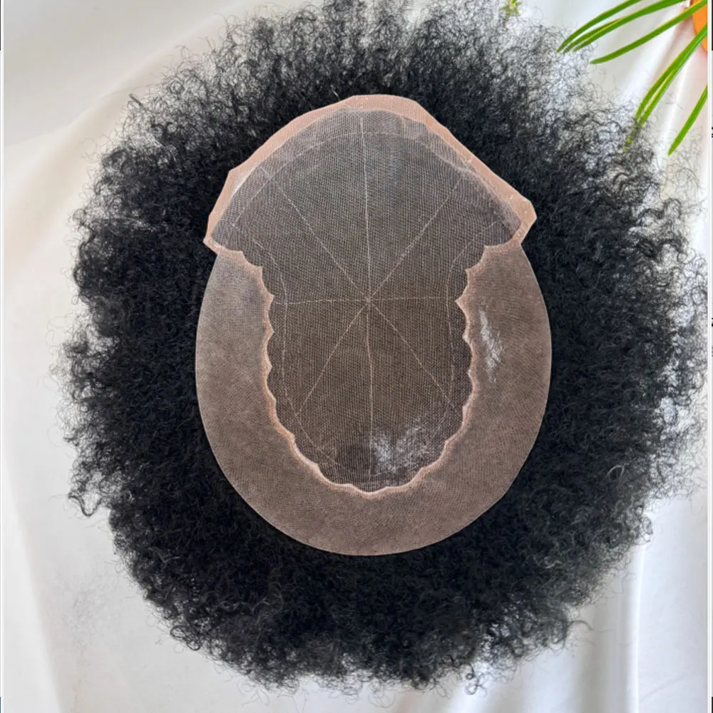 Rambut palsu keriting แอฟริกาสำหรับผู้ชายผิวดำ10x8 ''african American 6มม. ระบบเส้นผมมนุษย์ม้วนเป็นลอนแบบแอฟริกันผมหยิกทดแทนวิกผมผู้ชายหยิก