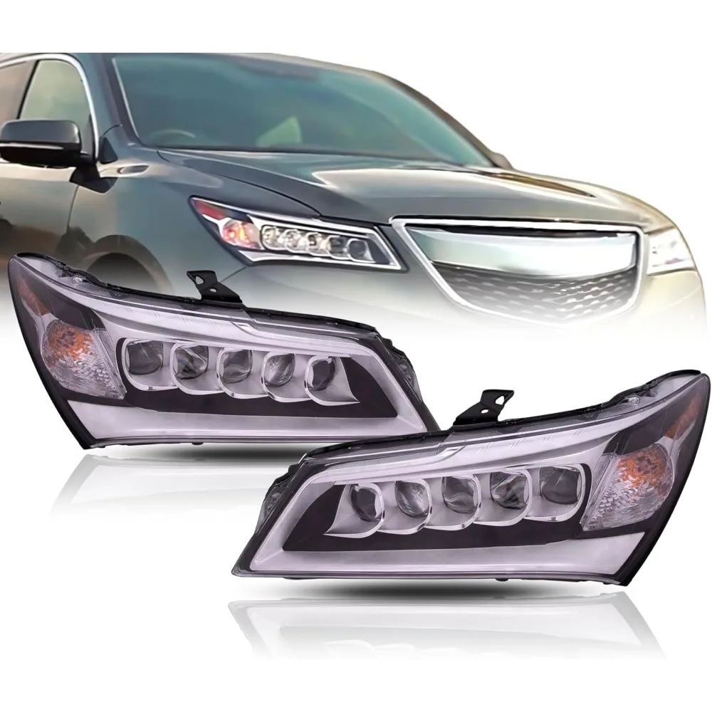 

Replacement Headlights Assembly Pair with Bulbs for 2014-2016 MDX Left Right DOT SAE Compliant