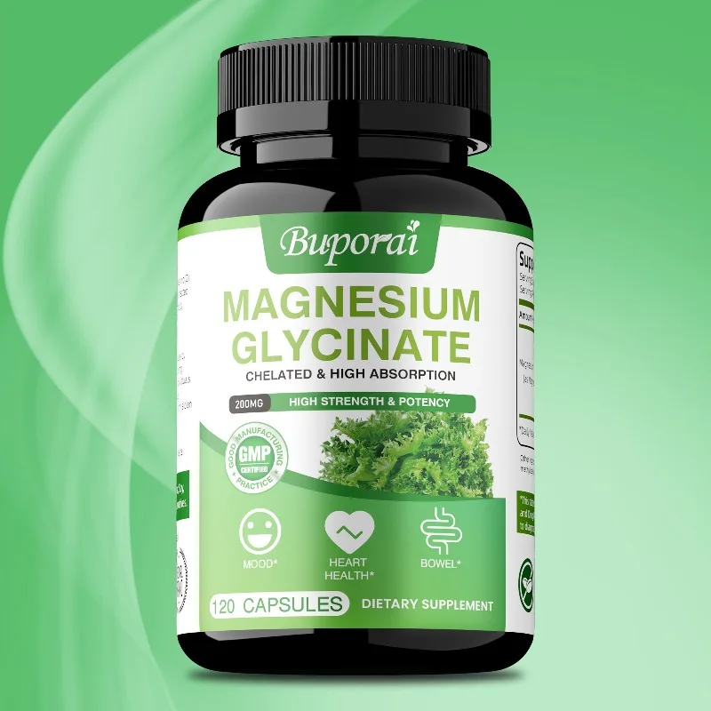 Magnesium Glycinate - Metabolism, Reduces Stress and Anxiety, Improves Sleep Quality, Promotes Brain, Heart and Nervous System
