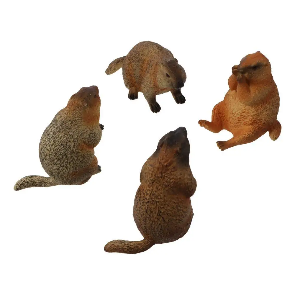 Delicate PVC Wild Animal Figurine Marmot Artificial Ornament Home Decoration Plastic Groundhog Ornament Office