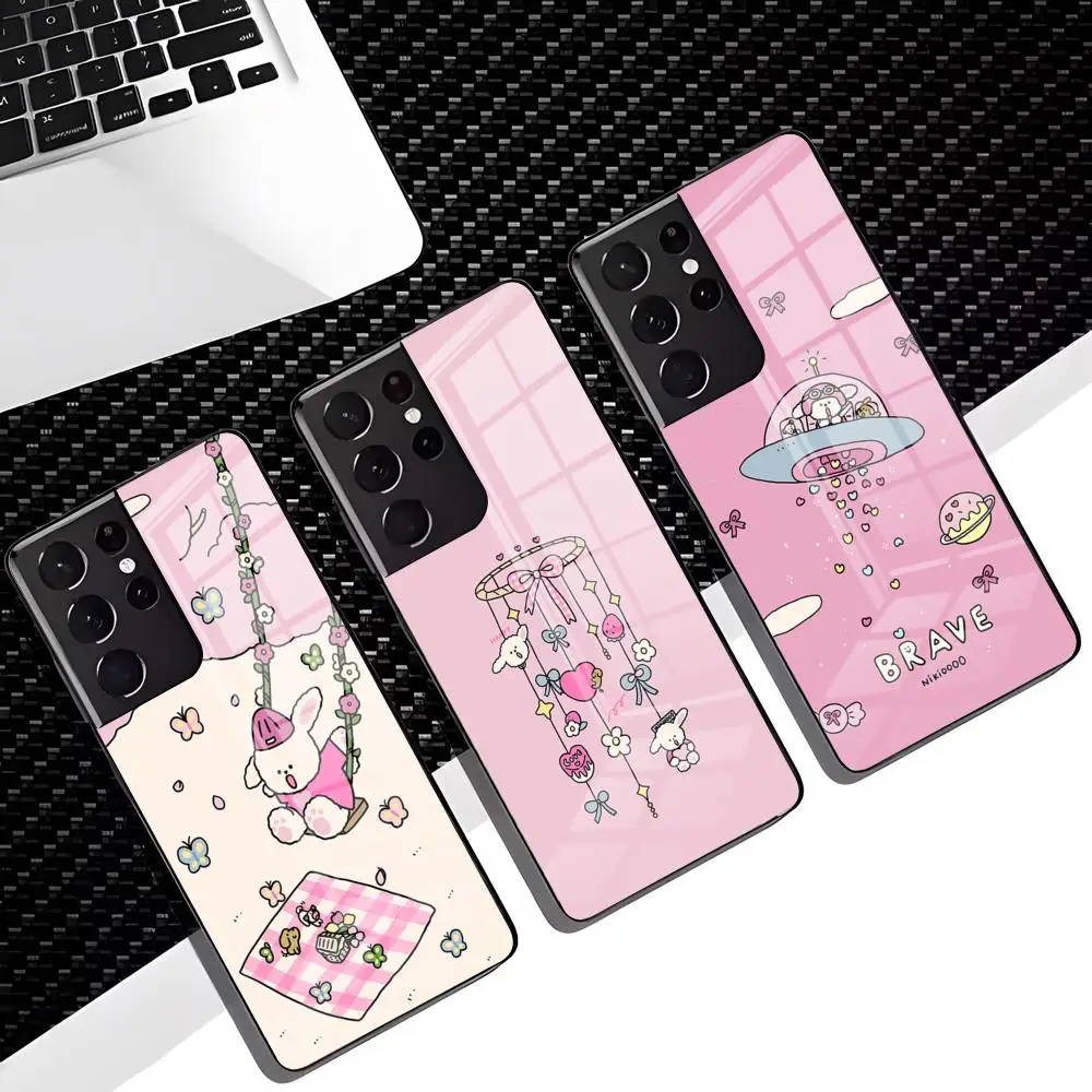 Cute O-Opanchu Phone Case For Samsung S26 S25 S24 S23 S22 Ultra Plus FE A57 A37 A17 A27 5G Glass Cover