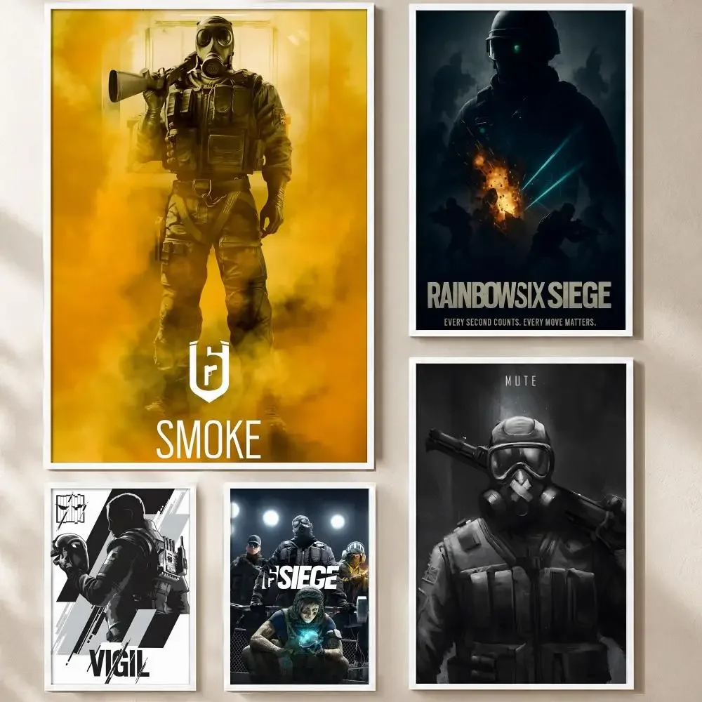 Pôster Tom C-clancy R-rainbow six S-siege de alta definição, ecológico, premium, autoadesivo para sala de estar, decoração estética de quarto