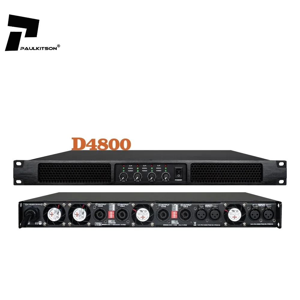 

Профессиональный 4-канальный цифровой аудиоусилитель класса D D4800 с предусилителем для сценических и DJ-аудиосистем