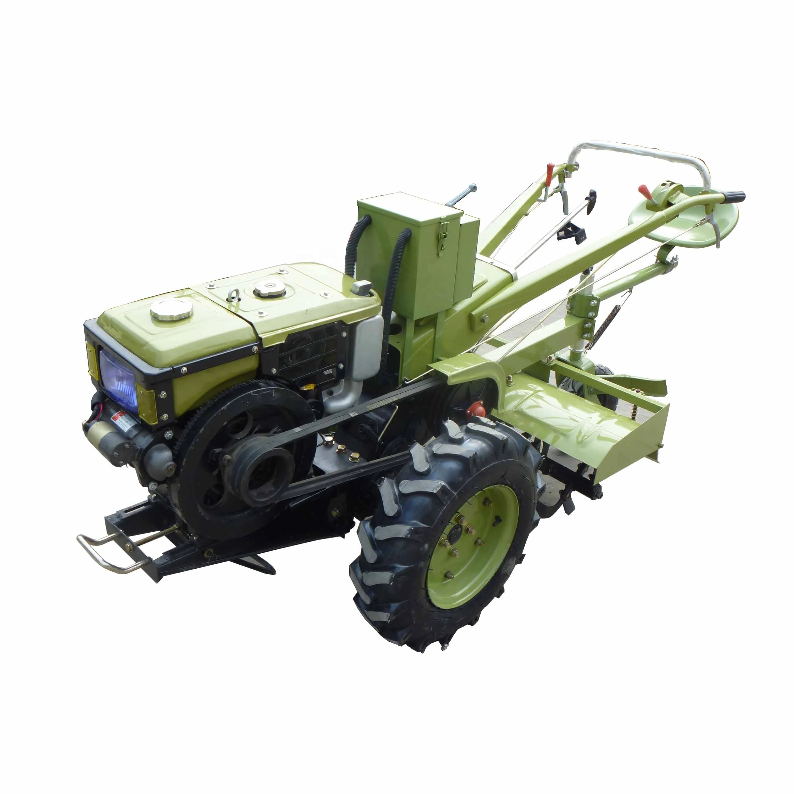 Diesel 2-wheel agricultural walking tractor with trailer