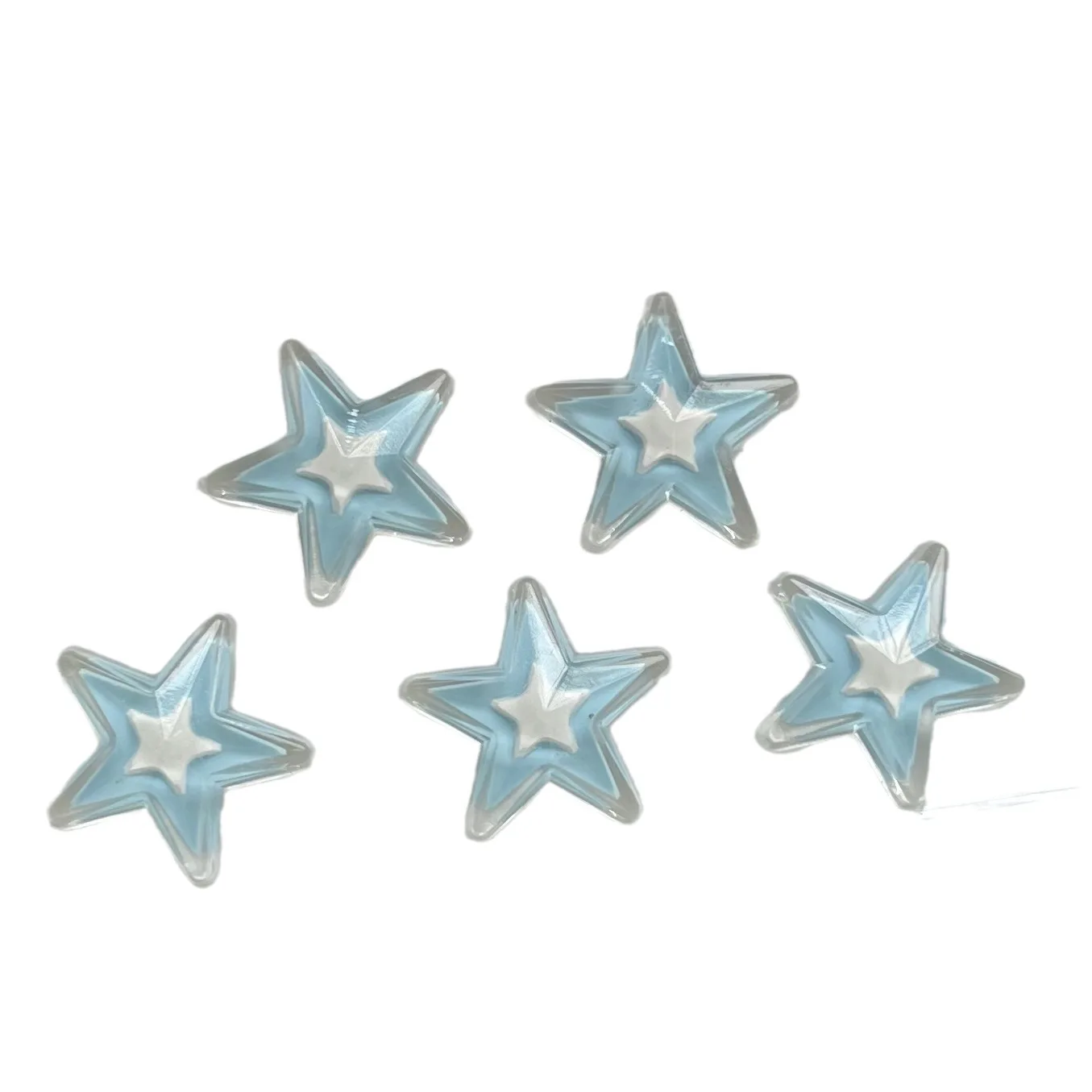 Mininstants Blue Star Cartoon Series Cabochons, résine de dessin animé, matériaux d'artisanat de bricolage, fabrication de bijoux, breloques, 5 pièces