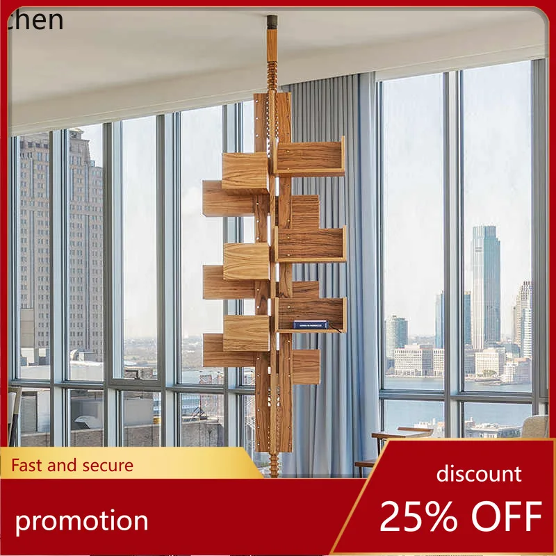 HXL Rotating Bookshelf North American Black Walnut Rotating Bookshelf Storage Rack