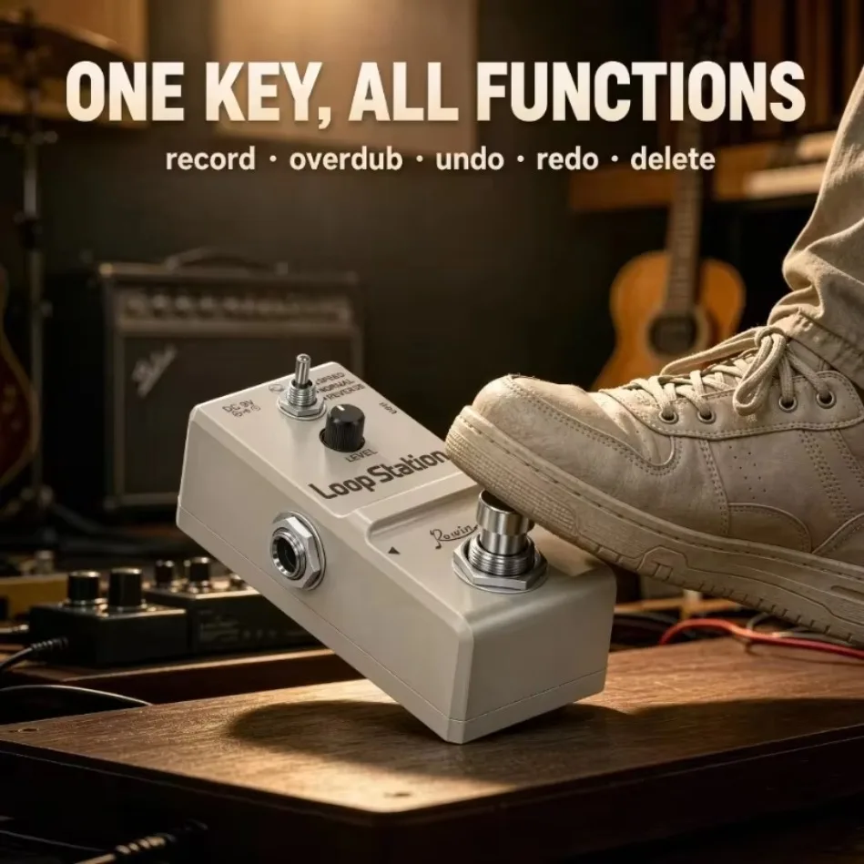 10 Minute Guitar Looper Pedal Nano Loop Station True Bypass 48kHz 24bit Unlimited Overdub for Electric Guitar Bass Synth