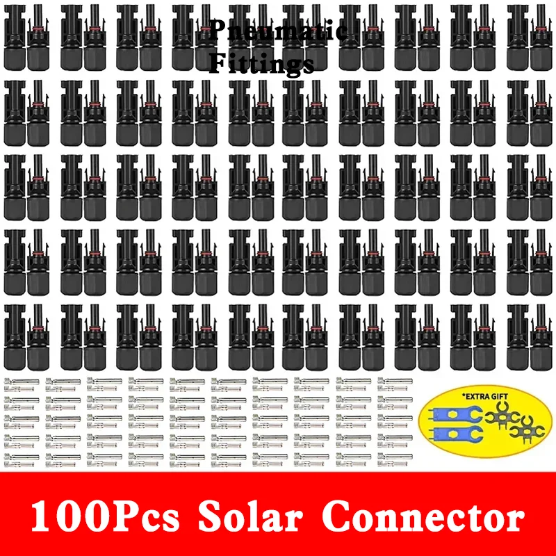 

600/400/200/100/40/20/10 Pcs Solar Connectors PV Plug DC 1000V 30A Connectors Kit for Photovoltaic PV/MC Cable 2.5/4/6mm²