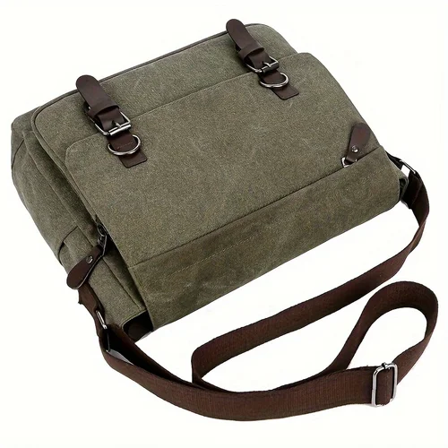 Imagen 2 del producto Bolso de lona Retro, bolso de viaje de negocios para hombre, bolso universitario, bolso de hombro de gran capacidad, bolso bandolera informal, bolso para hombre