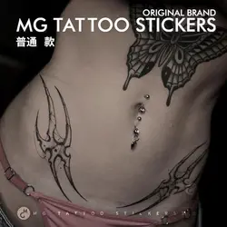 Autoadesivo del tatuaggio della lama affilata del fumetto tatuaggio finto duraturo per la donna addome Punk Art tatuaggio temporaneo Sexy Tatuajes impermeabile
