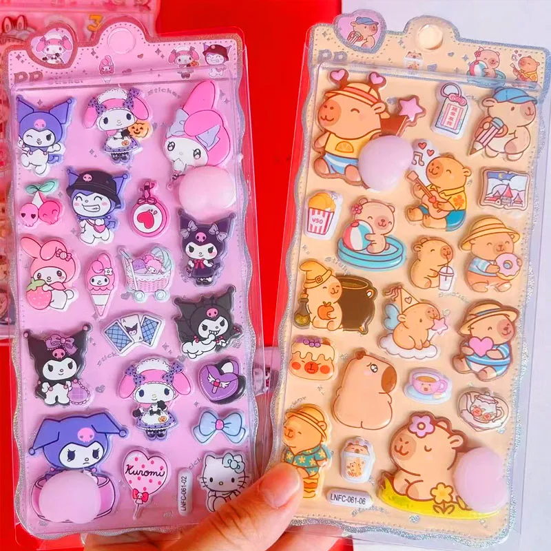 3D cartoon kawaii vrolijke heupstickers en zachte knijp stressverlichting schuimstickers voor kindertelefoondecoratiestickers