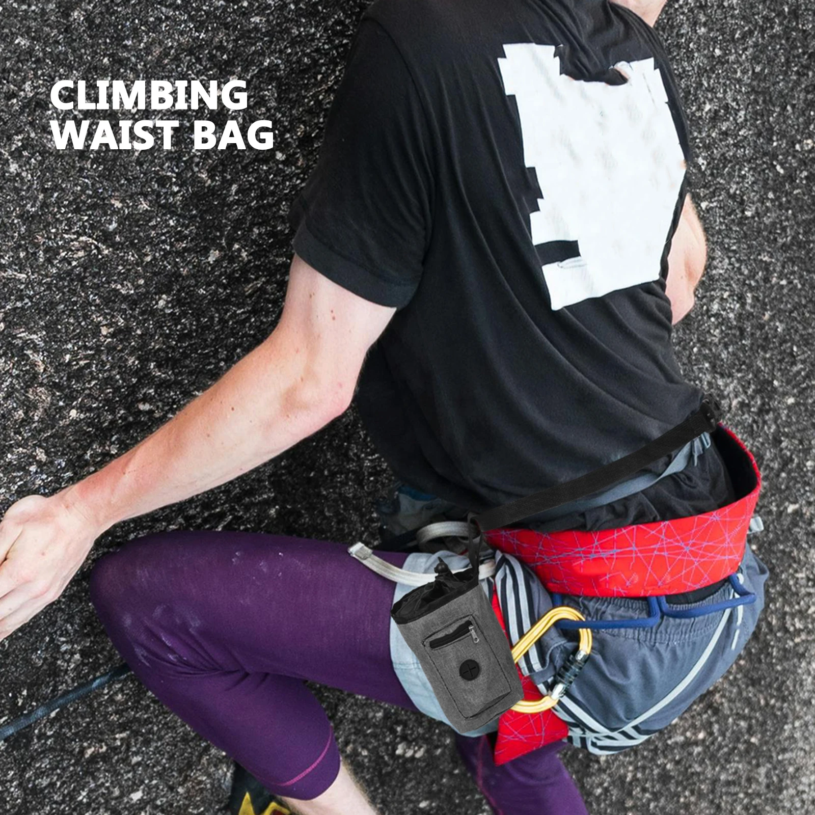 Climbing Chalk Bag Anti-slip Powder Bag for Rock Climbing Mountaineering Fitness Oxford Cloth Durable Lightweight Portable