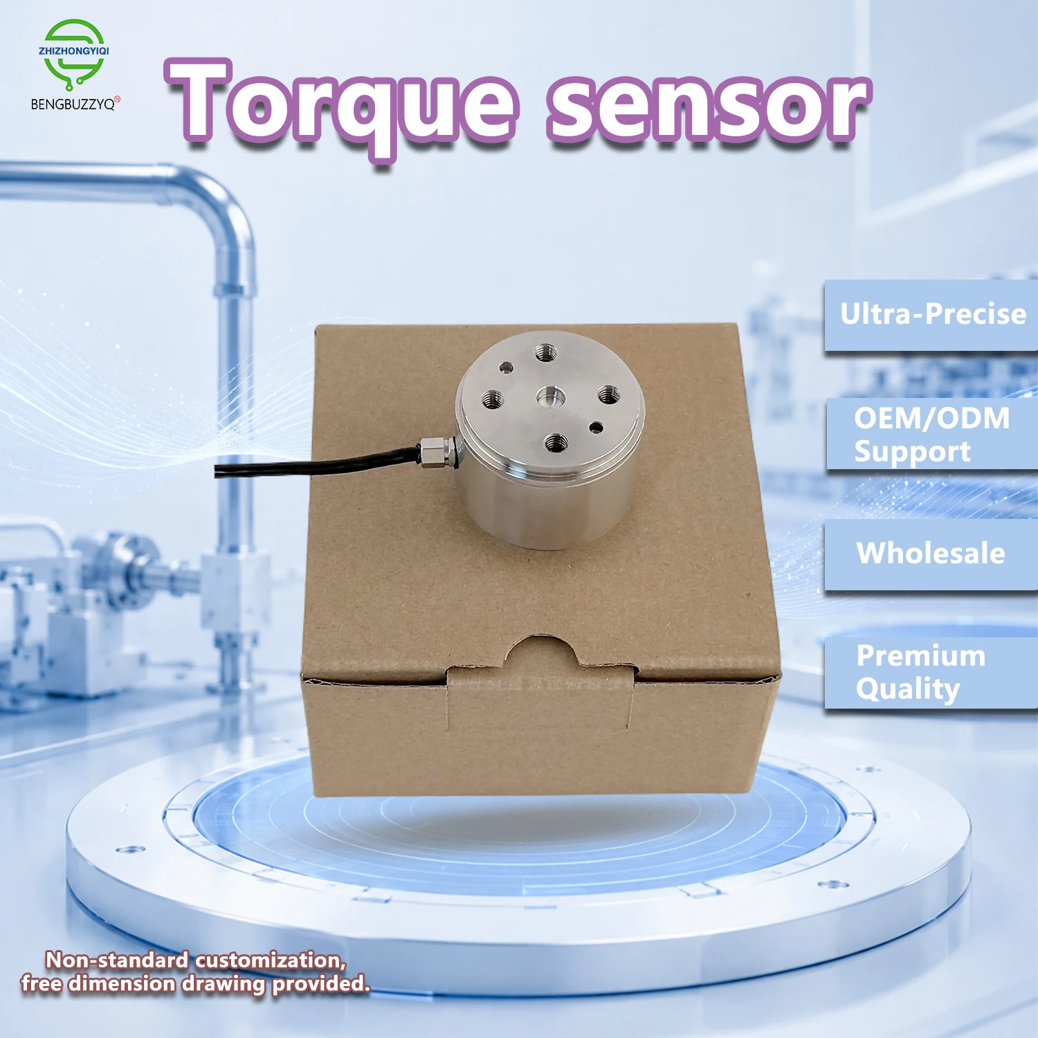 Industrial Reaction Torque Sensor 0-10Nm High Sensitivity Static Torque Measurement Weighing Sensor for Laboratory
