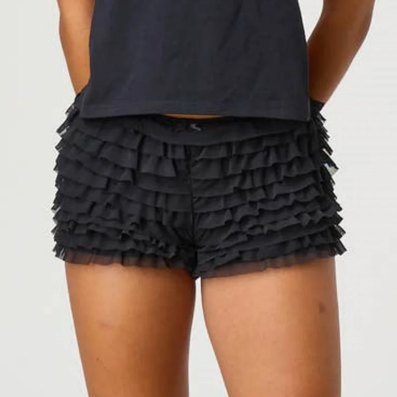 Y2K Lolita Bloomers Ruffles Multi-layers Shorts Longewear Women High Waist Frilly Shorts 00s Retro Pumpkin Pants