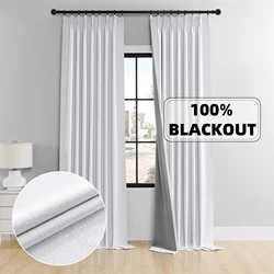 310cm Height Custom Made 100% Blackout White Living Room Window Curtains Bedroom Curtains Drapes Solid Color Kitchen Curtain