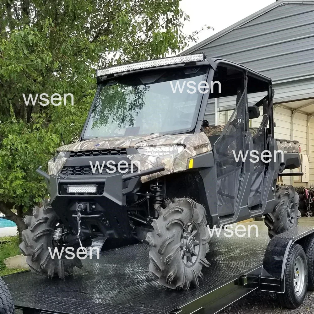 Wsen UTV Accessories For Polaris Ranger XP 900 1000 And 570 Fullsize 50'' Curved LED Light Bar Upper Roof Mounting Brackets