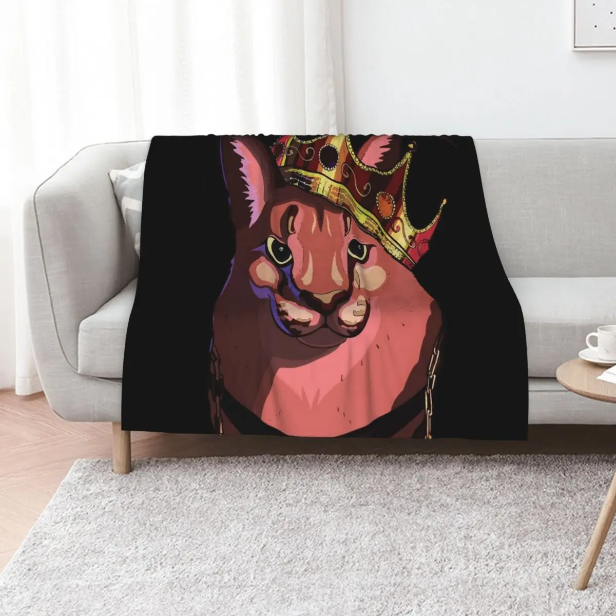Zabloing Big Floppa Throw Blanket Soft Home Decor Blanket for Couch Bedroom