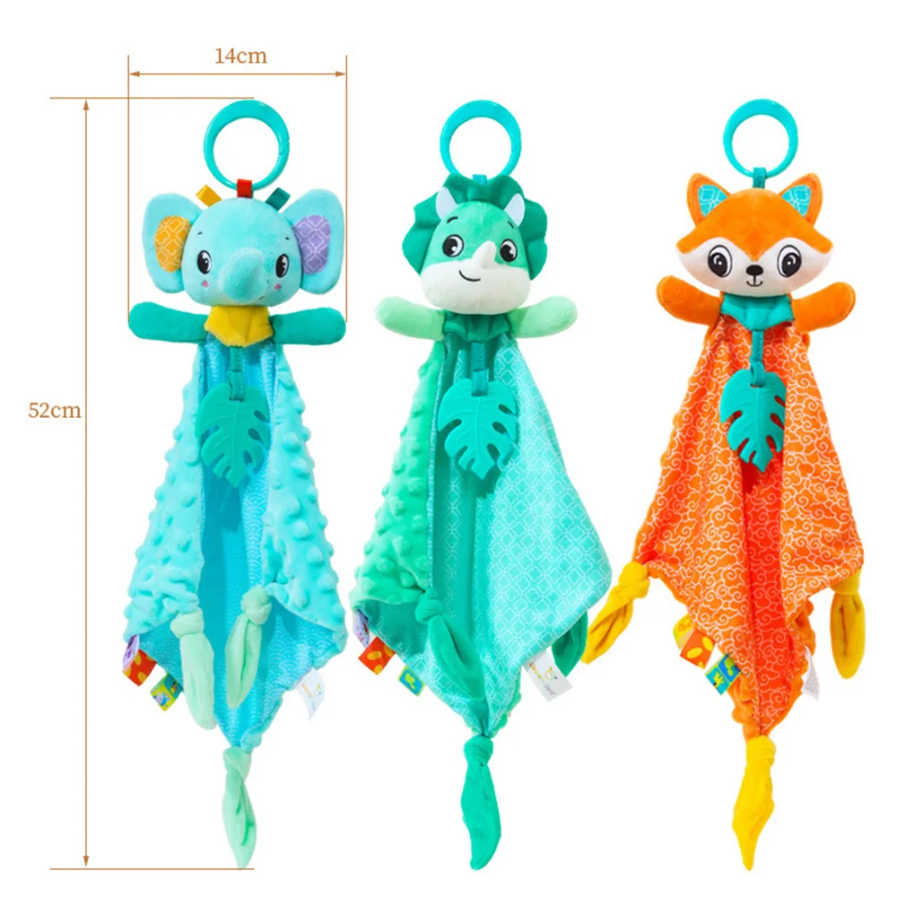 Coperta di sicurezza per bambini, peluche, volpe, elefante, dinosauro, morbido, adorabile, regali per bambini per neonati, giocattoli per bambini in peluche coccole