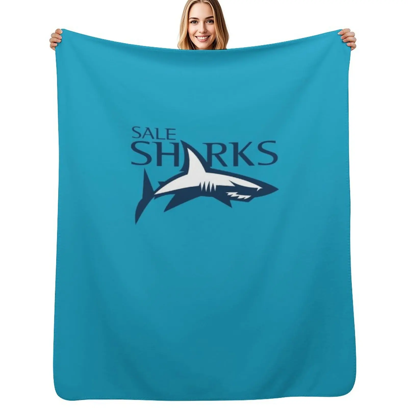 

Sale Sharks Rugby Essential T-Shirt Throw Blanket Warm warm winter Beautifuls Flannels Blankets
