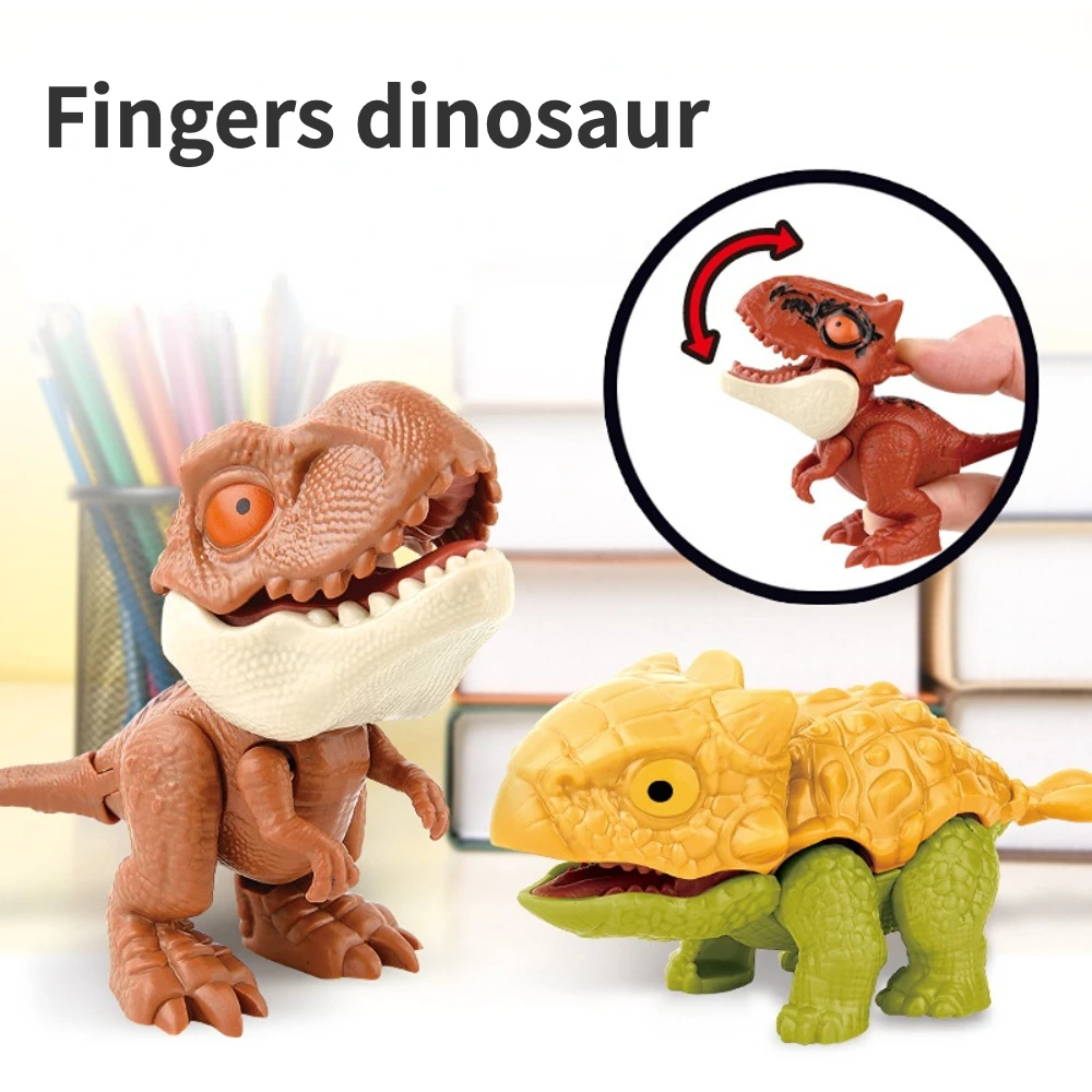 

OozDec 8 Pcs Finger Dinosaur Tricky Tyrannosaurus Model Biting Hand Jurassic Dino Toy for Children Animal Movable Joints T-Rex