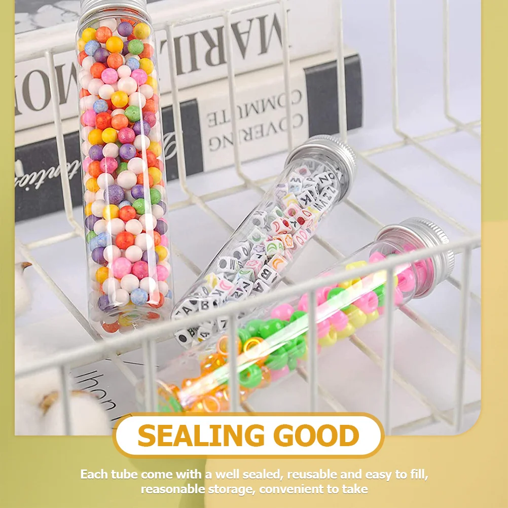 

30Pcs Candy Tube Bottles Clear Plastic Test Tubes with Caps for Storage of Liquids Beads Bath Salt Candies Transparent Flat Tube