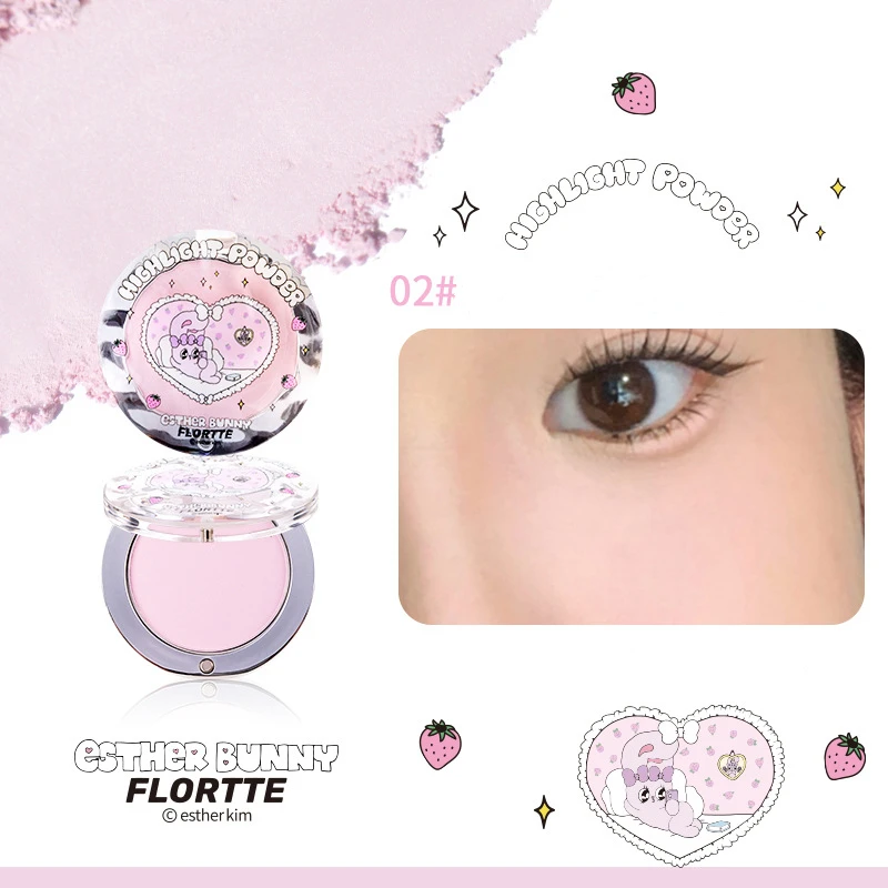 FLORTTE BUNNY Single Highligh Powder Natürlich aufhellende Gesichts-Rouge-Creme, aufhellendes Liftup-Gesichts-3D-stereoskopisches Make-up