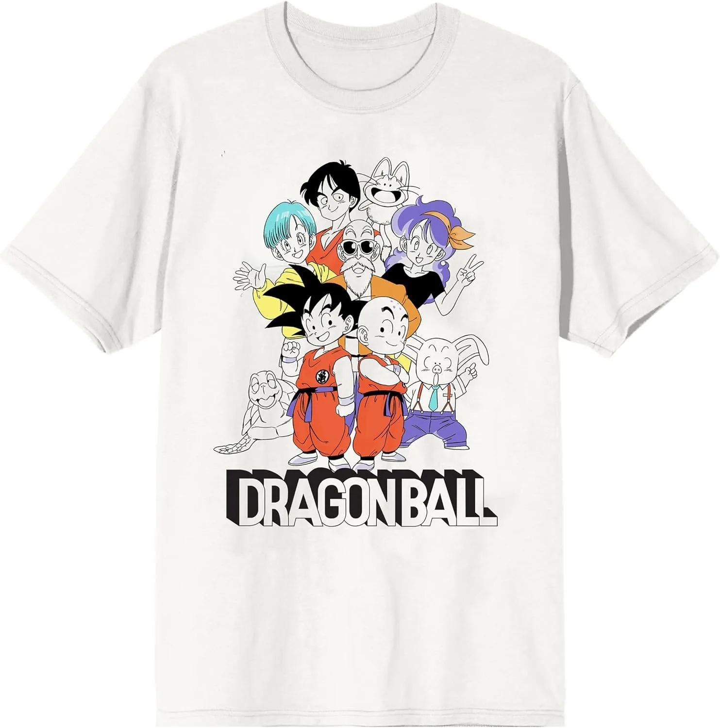 

Летняя хлопковая футболка оверсайз 2026 в стиле ретро Dragon Ball с принтом Гоку и классическими персонажами, унисекс, для мужчин и детей, семейный комплект