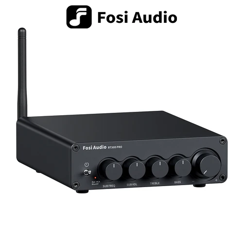 Fosi Audio BT30D PRO amplificador de potencia de sonido Bluetooth 2,1 canales Amp Audio Reciver para altavoz Subwoofer 165Wx2 + 350W