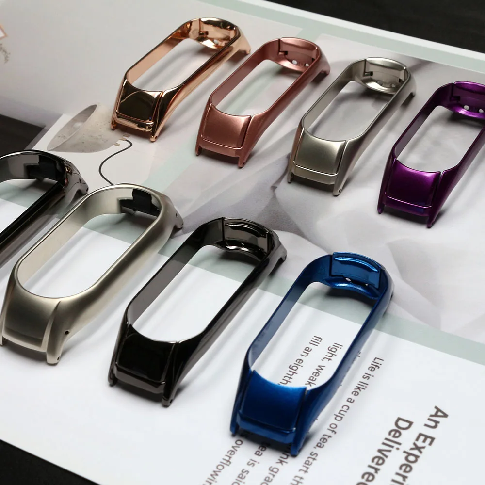 Silberner Rahmen für Xiaomi Mi Band 7 6 5 4 3 Smartwatch Metall zubehör Edelstahl teil