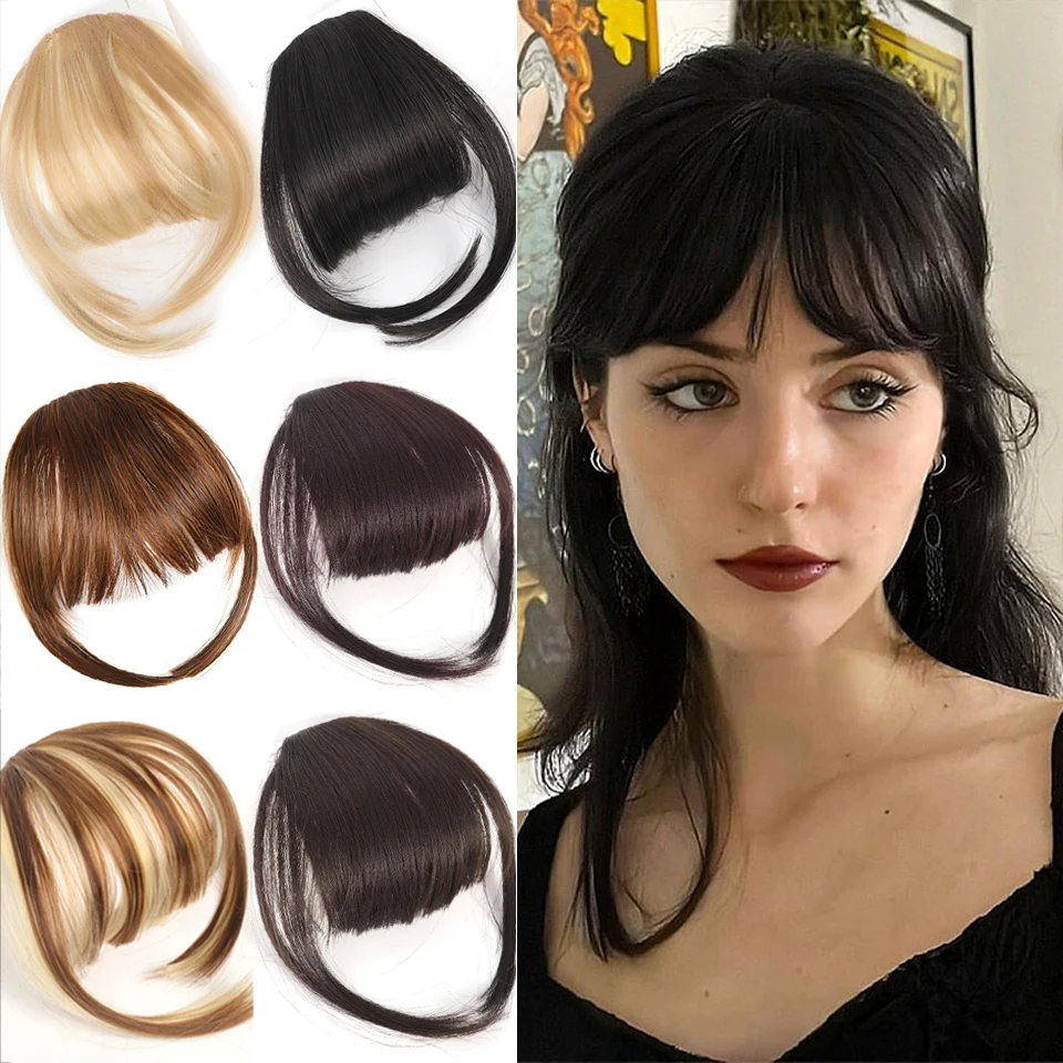 Incremental 13g air bangs clip style synthetic band sideburns wig bangs suitable for women's daily party wear