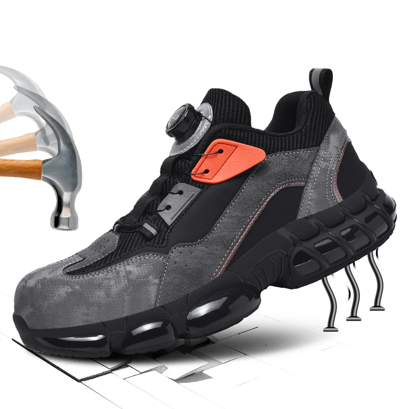 

New type of men's safety shoes, anti-crush and anti-wear, fashionable large-sized casual sports shoes, work men's shoes