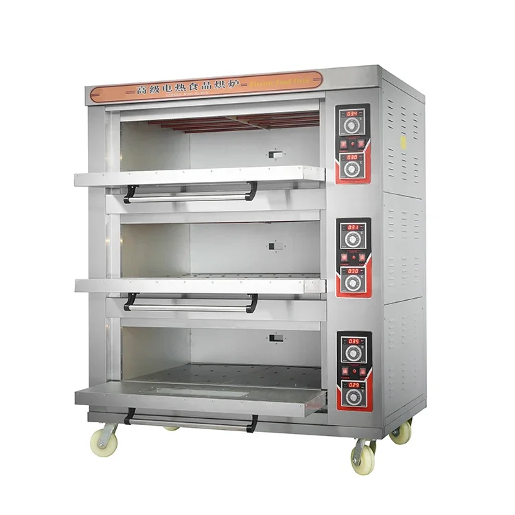 Commercial 3 Deck Oven 12-Tray Gas and Electric Baking Ovens for Sale