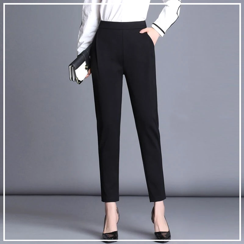 

2024 New Summer Minimalist Casual Commuting Fashion Trend High Waisted Straight Leg Versatile Solid Color Cropped Suit Pants