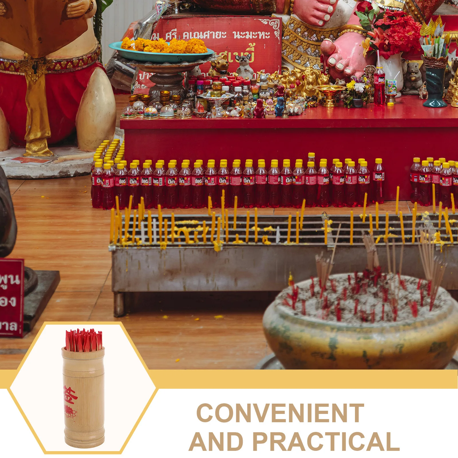 1Set Chinese Bamboe Waarzeggerij Emmer Waarzeggerij Game Prop Tempel Zegen Decor Geluk Wens Stok Waarzeggerij Emmer