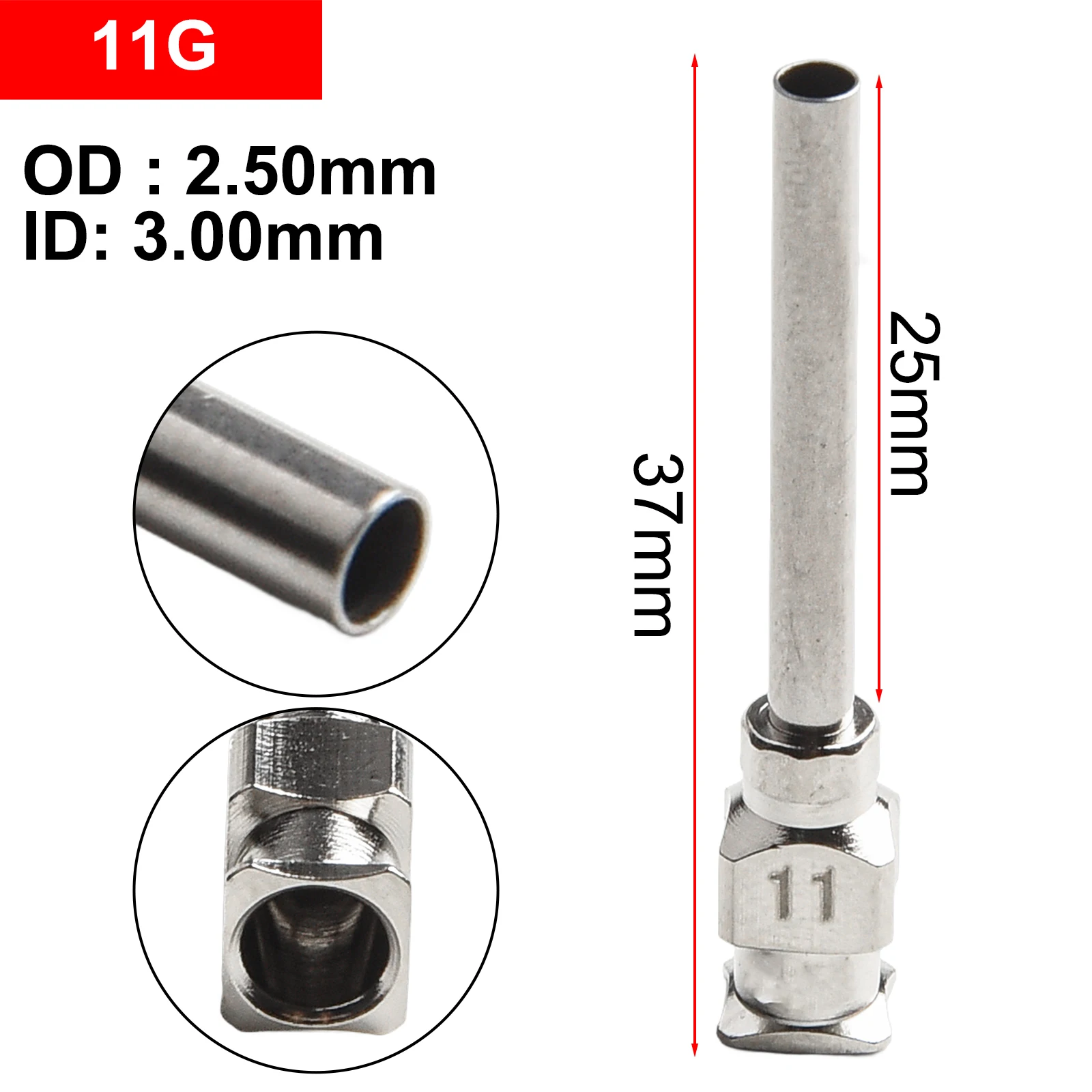 Colla industriale dell'ago della macchina di erogazione dell'acciaio inossidabile di 25mm 1 pollice 8G-30G ago di iniezione della colla industriale per alta temperatura