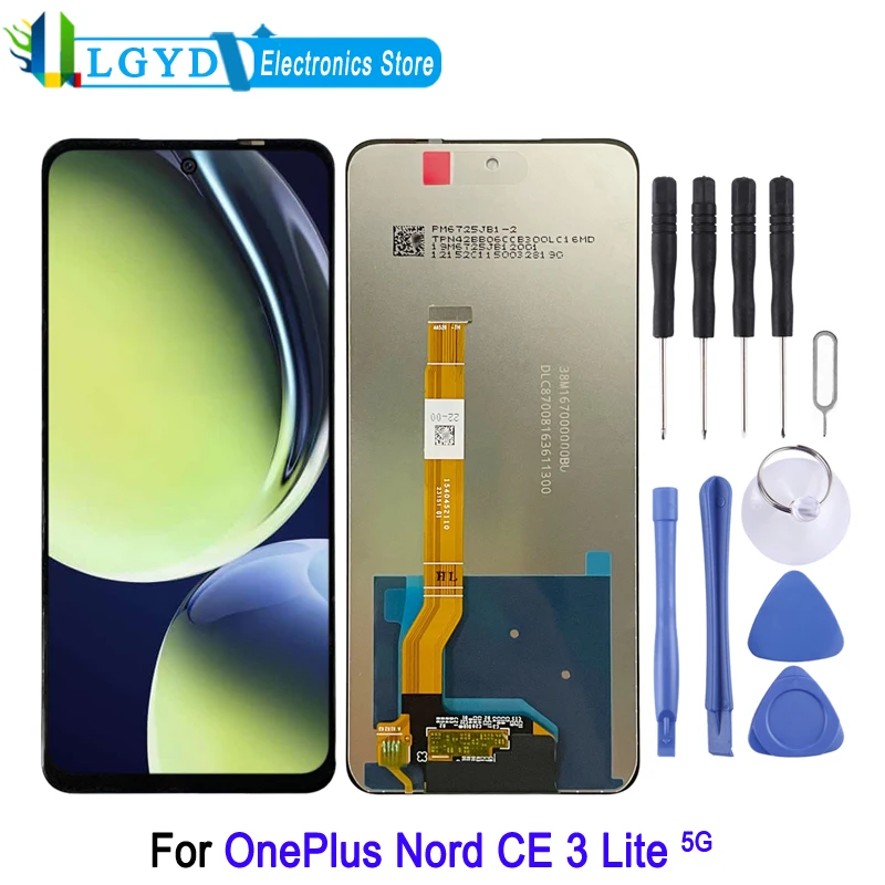 6.72'' LCD Screen For OnePlus Nord CE 3 Lite 5G CPH2467 CPH2465 Phone Display Touch Screen Full Assembly Replacement Part