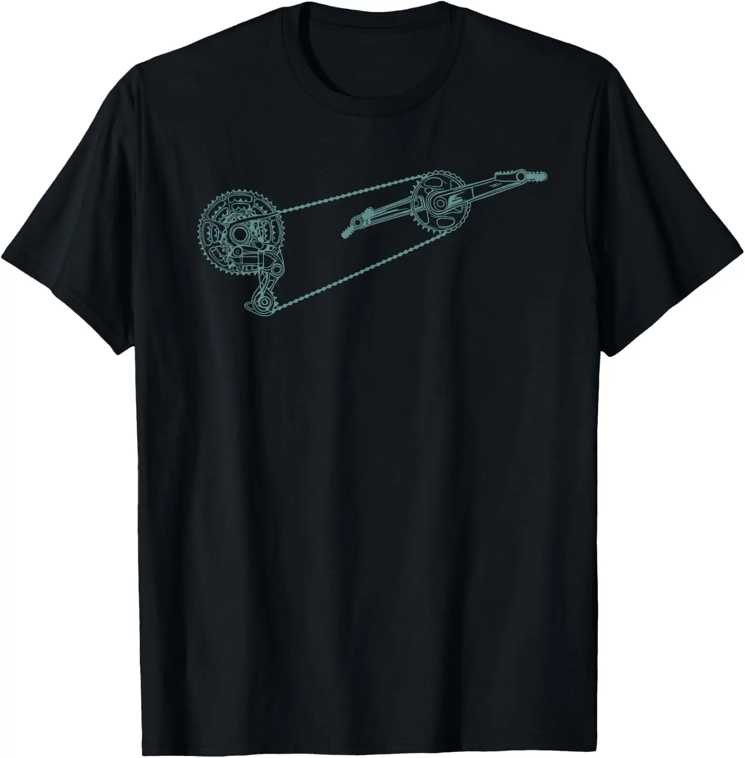 Climbing Angle 1X9 MTB Drivetrain Graphic Illustration T-Shirt 100% Cotton Trendy Y2K Short-Sleeve Tee – Soft, Quick-Drying, & Moisture-Wicking; Ideal for Sports or Casual Wear; Great Gift for Christmas or Halloween.