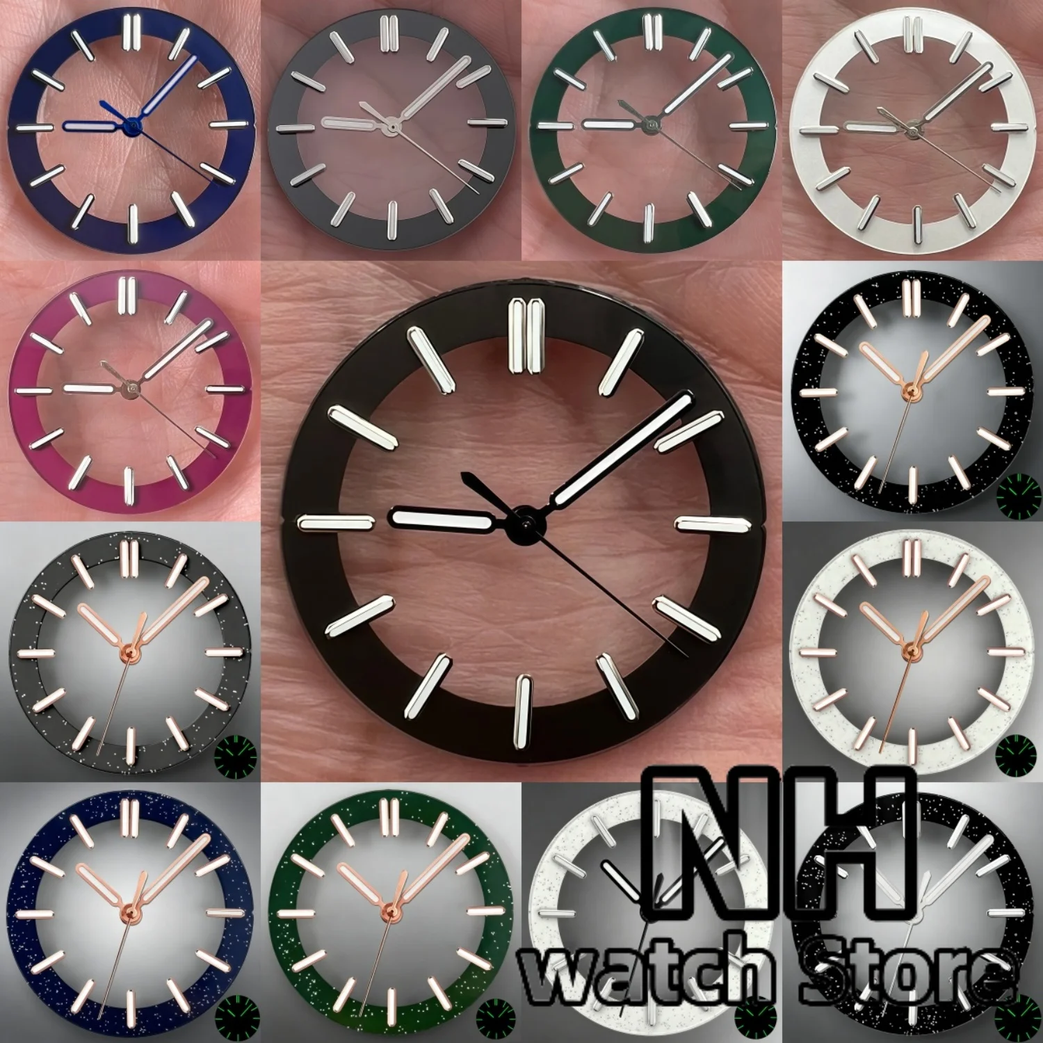 29mm 31.5mm Watch Dial For NH70 NH72 NH71 NH35 36 NH37 PT5000 ETA2824 36 Miyota DG Movement Skeleton Hollow Dial Ring Luminous