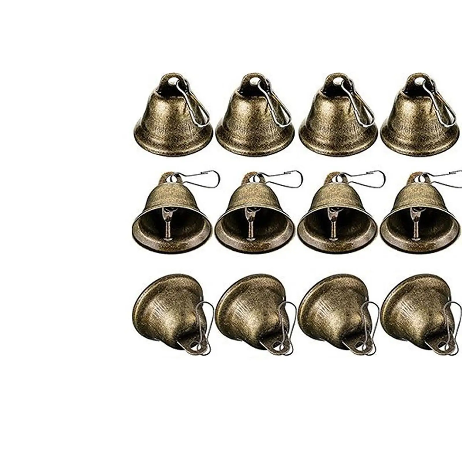 Mini Bronze Jingle Bells Antique Finish Iron Craft Bells Small Hanging Pendants for Pet Collars and Christmas Decorations