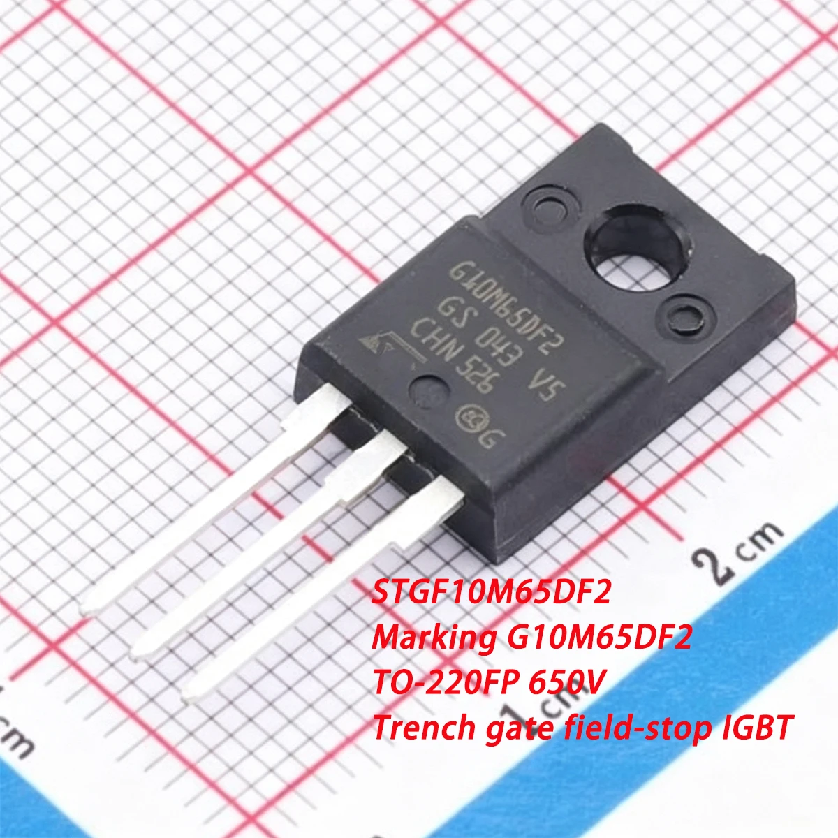 5PCS STGF10M65DF2 Marking G10M65DF2 TO-220FP 650V 20A 10A 40A 30W UPS PFC NEW Original Trench gate field-stop IGBT Transistor
