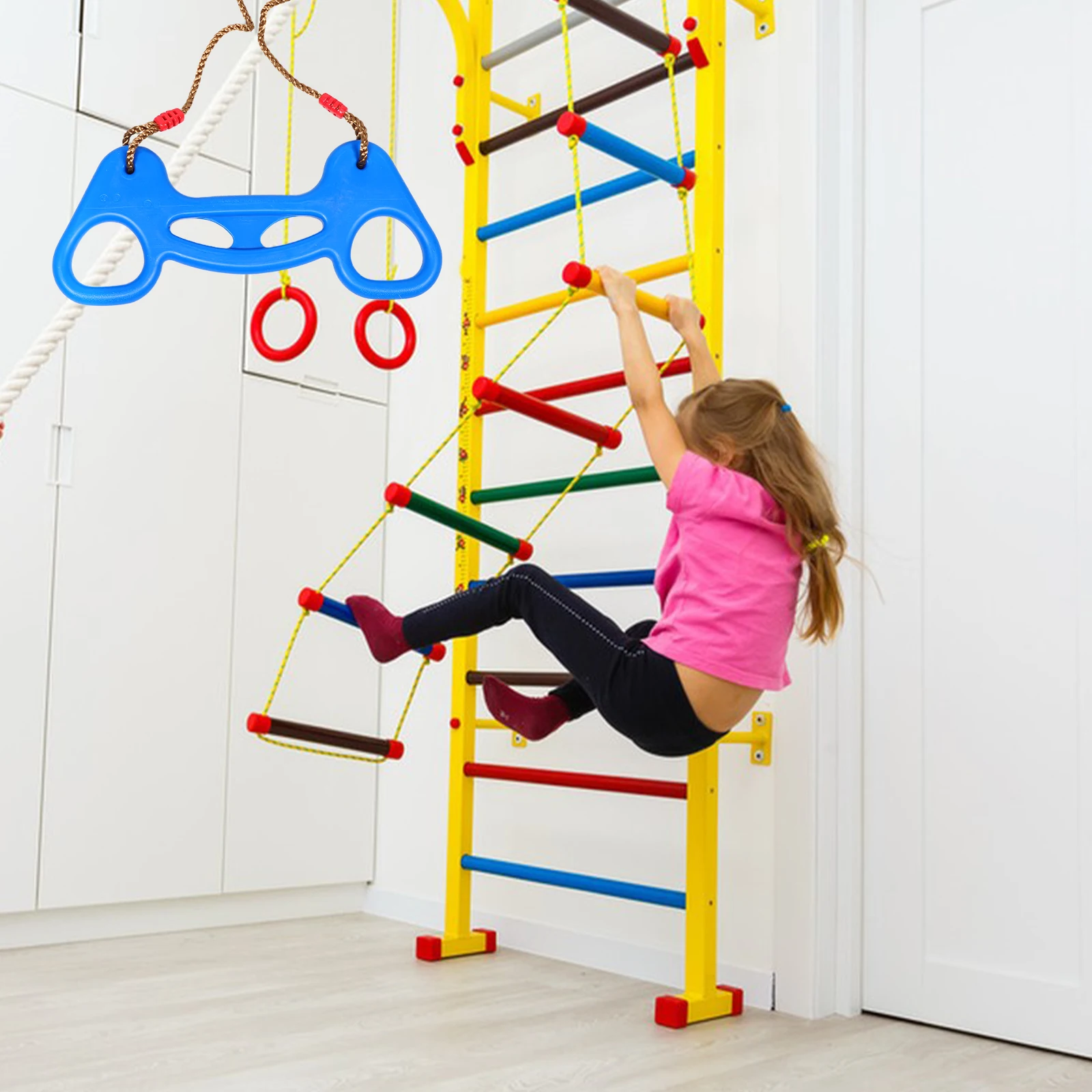 

Durable Gymnastics Rings Indoor Outdoor Playground Equipment Obstacle Course Fitness Set Hanging Swing Climbing Accessories