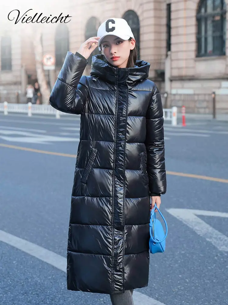 Vielleicht acolchada-Chaqueta de algodón para mujer, Parka larga con capucha, abrigo cálido de alta calidad, ropa de invierno