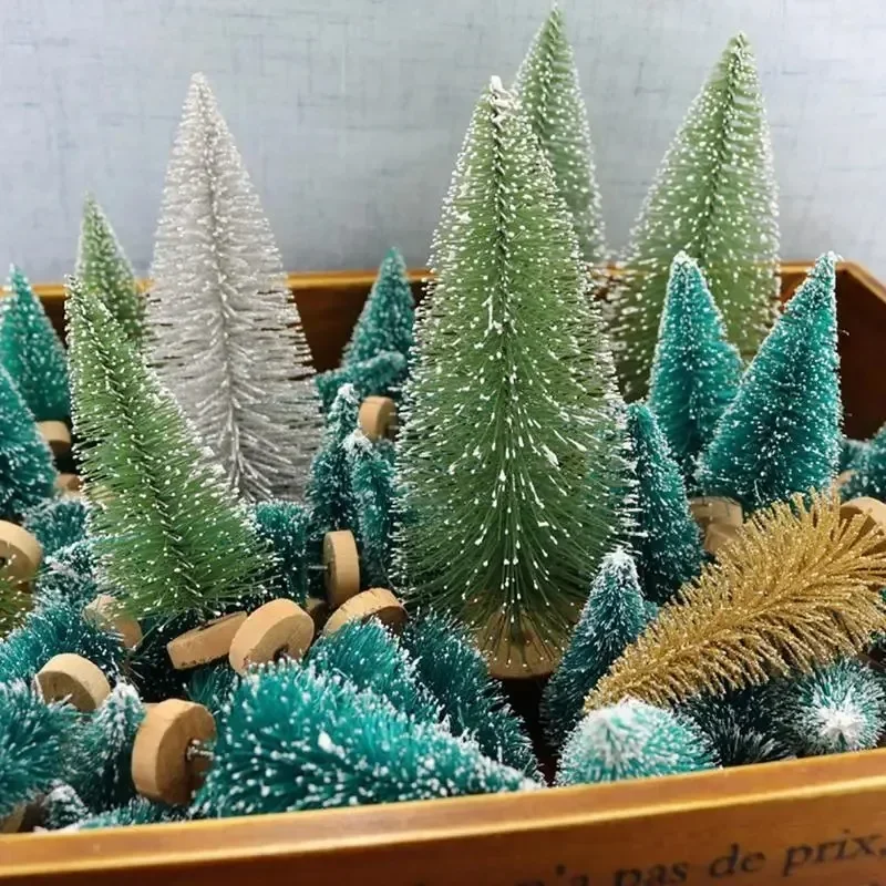شجرة كريسماس صناعية مصغرة ، شجرة صقيع ثلجية صغيرة ، شجرة صنوبر ، زخرفة حفلات تصنعها بنفسك ، زخرفة حرفية ، من من من من من