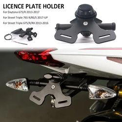 Motorcycle Rear Short Tail Stock Tidy License Plate Holder Tailstock Bracket Kit For Street Triple 765 R RS S 675 Daytona 675 R