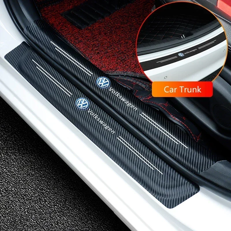 

Car Door Sill Plate Sticker Anti-scratch Strip Trunk Protection Decals for VW Polo Golf Passat Touran Bora Beetle Jetta Tiguan
