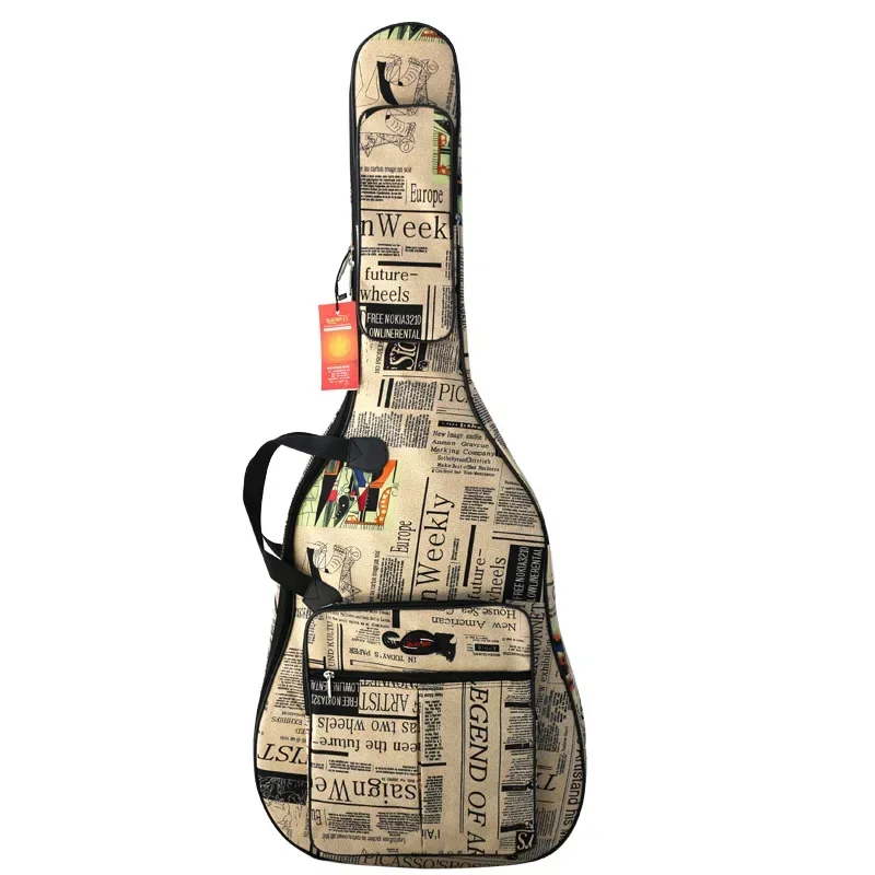 600d oxford à prova d'água 40 41 Polegada capa de guitarra estilo personalidade capa de guitarra alça de ombro mochila acústica folk show bag